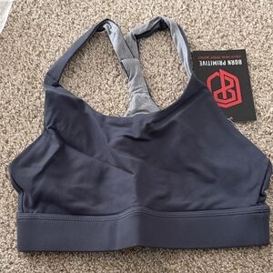 Born Primitive Dark Blue and Light Gray Sports Bra